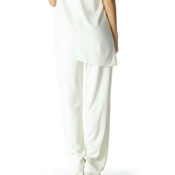 White Flowy Halston Heritage Strapless Jumpsuit - 2 - Picture 5 of 14
